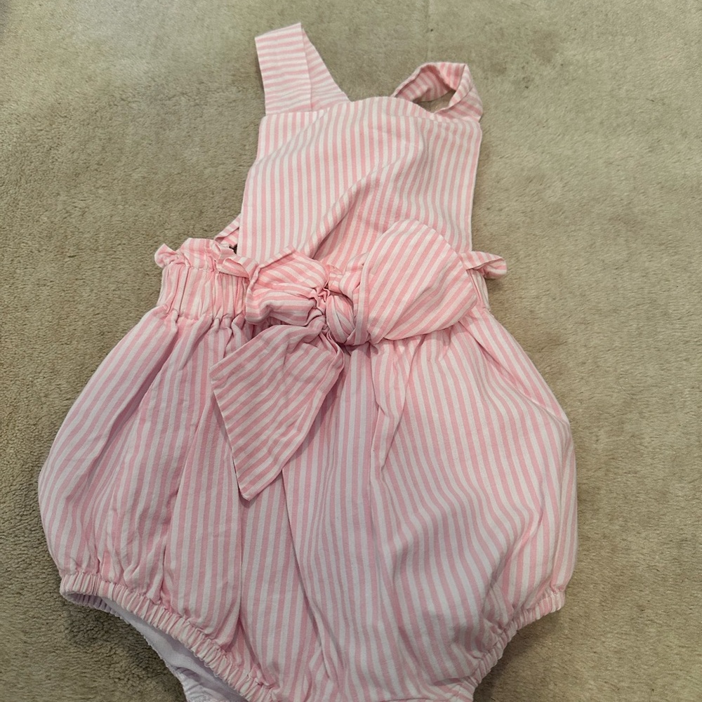 Pink Striped Kids One Piece